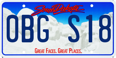 SD license plate 0BGS18