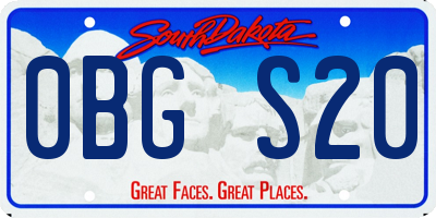 SD license plate 0BGS20