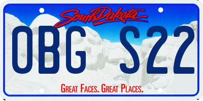 SD license plate 0BGS22