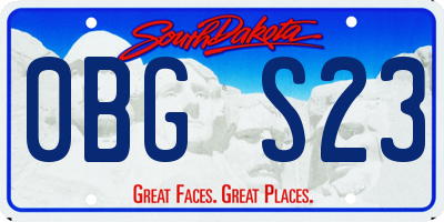 SD license plate 0BGS23