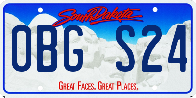 SD license plate 0BGS24