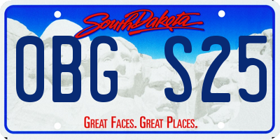 SD license plate 0BGS25