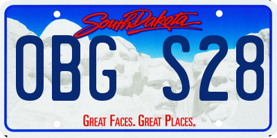 SD license plate 0BGS28