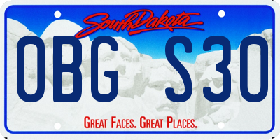 SD license plate 0BGS30