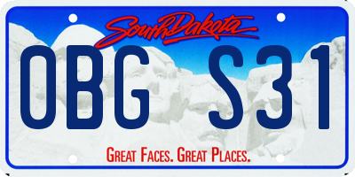 SD license plate 0BGS31