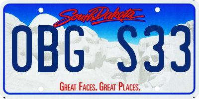 SD license plate 0BGS33