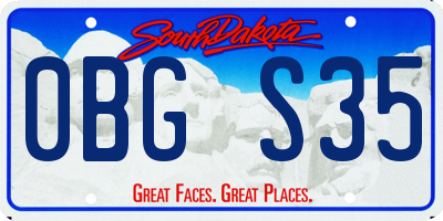 SD license plate 0BGS35