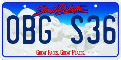 SD license plate 0BGS36