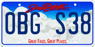 SD license plate 0BGS38