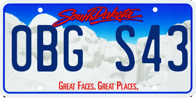 SD license plate 0BGS43