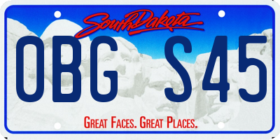 SD license plate 0BGS45
