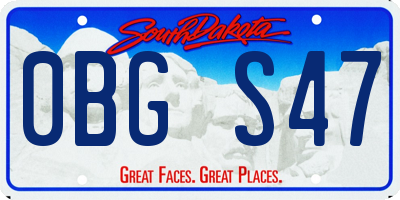 SD license plate 0BGS47