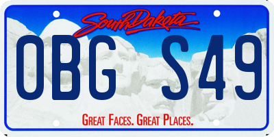 SD license plate 0BGS49
