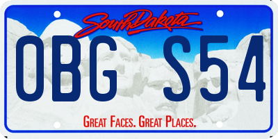 SD license plate 0BGS54