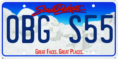 SD license plate 0BGS55