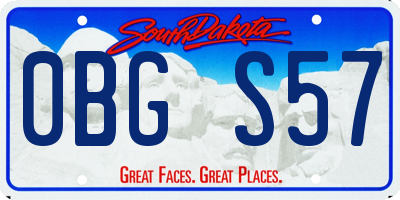 SD license plate 0BGS57