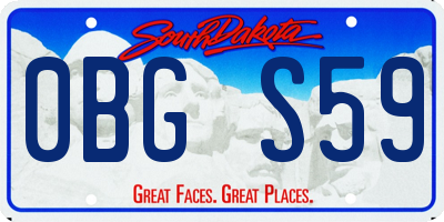 SD license plate 0BGS59