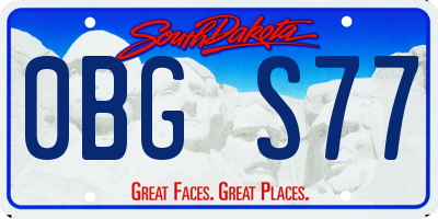 SD license plate 0BGS77