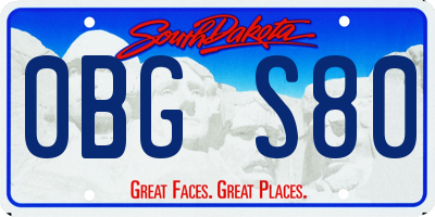 SD license plate 0BGS80