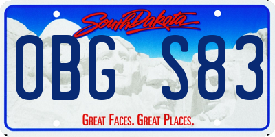 SD license plate 0BGS83