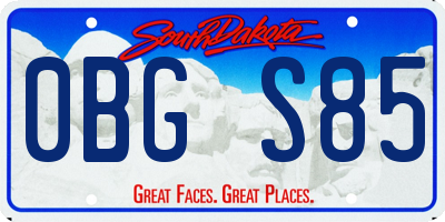 SD license plate 0BGS85
