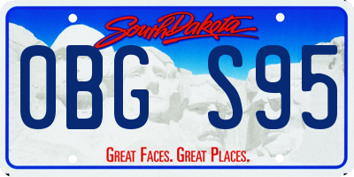 SD license plate 0BGS95