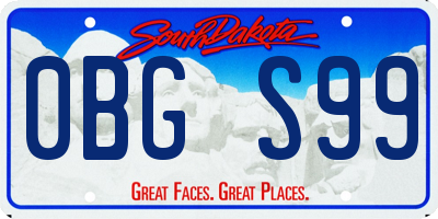 SD license plate 0BGS99