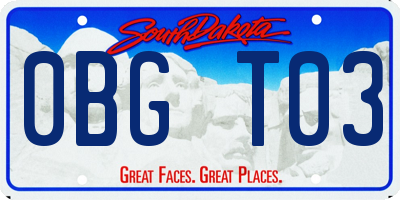 SD license plate 0BGT03