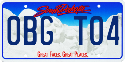 SD license plate 0BGT04