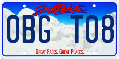 SD license plate 0BGT08