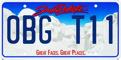 SD license plate 0BGT11