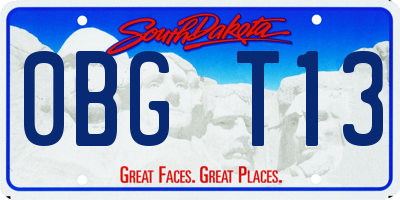 SD license plate 0BGT13