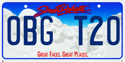 SD license plate 0BGT20