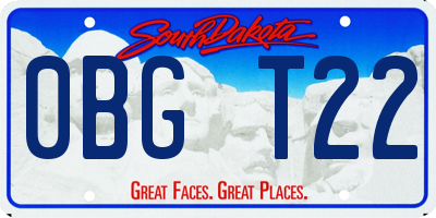SD license plate 0BGT22