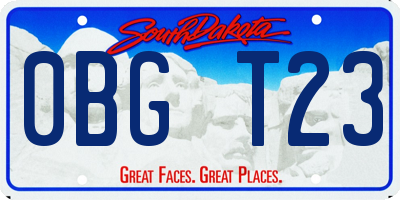 SD license plate 0BGT23