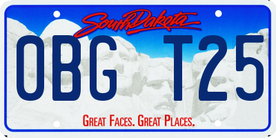 SD license plate 0BGT25