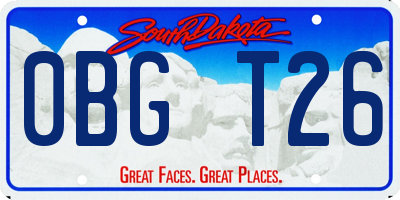 SD license plate 0BGT26