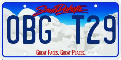 SD license plate 0BGT29