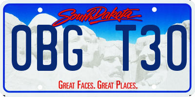 SD license plate 0BGT30