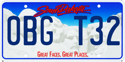 SD license plate 0BGT32