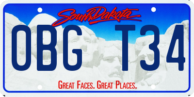 SD license plate 0BGT34