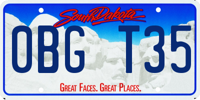 SD license plate 0BGT35