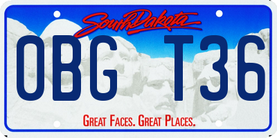 SD license plate 0BGT36