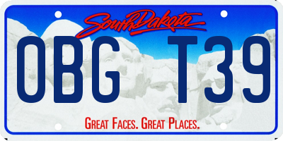 SD license plate 0BGT39