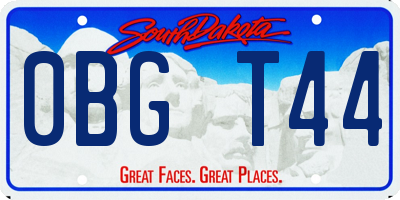 SD license plate 0BGT44