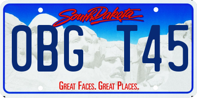 SD license plate 0BGT45