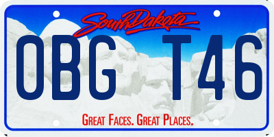 SD license plate 0BGT46
