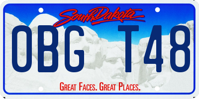 SD license plate 0BGT48