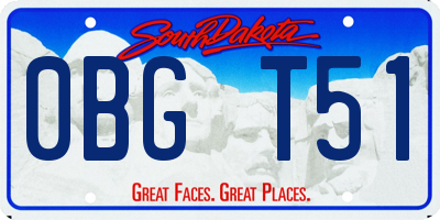 SD license plate 0BGT51