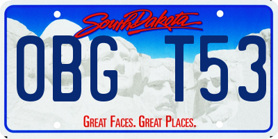 SD license plate 0BGT53